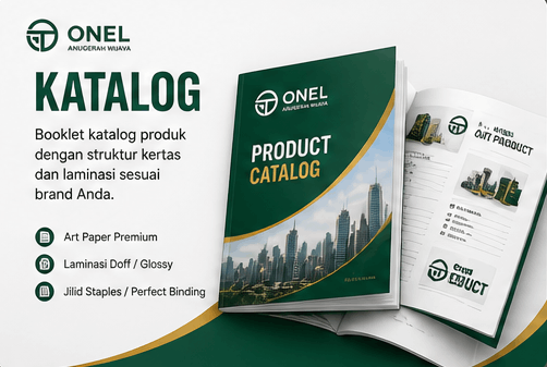 Katalog booklet produk cetak premium — ONEL Anugerah Wijaya