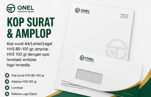 Kop surat dan amplop — ONEL Anugerah Wijaya