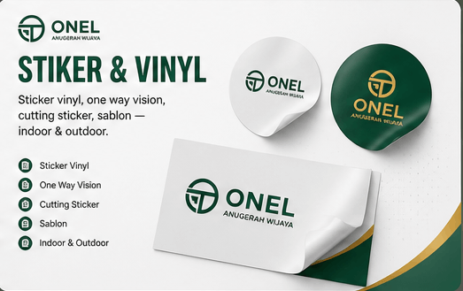 Stiker dan vinyl indoor outdoor — ONEL Anugerah Wijaya